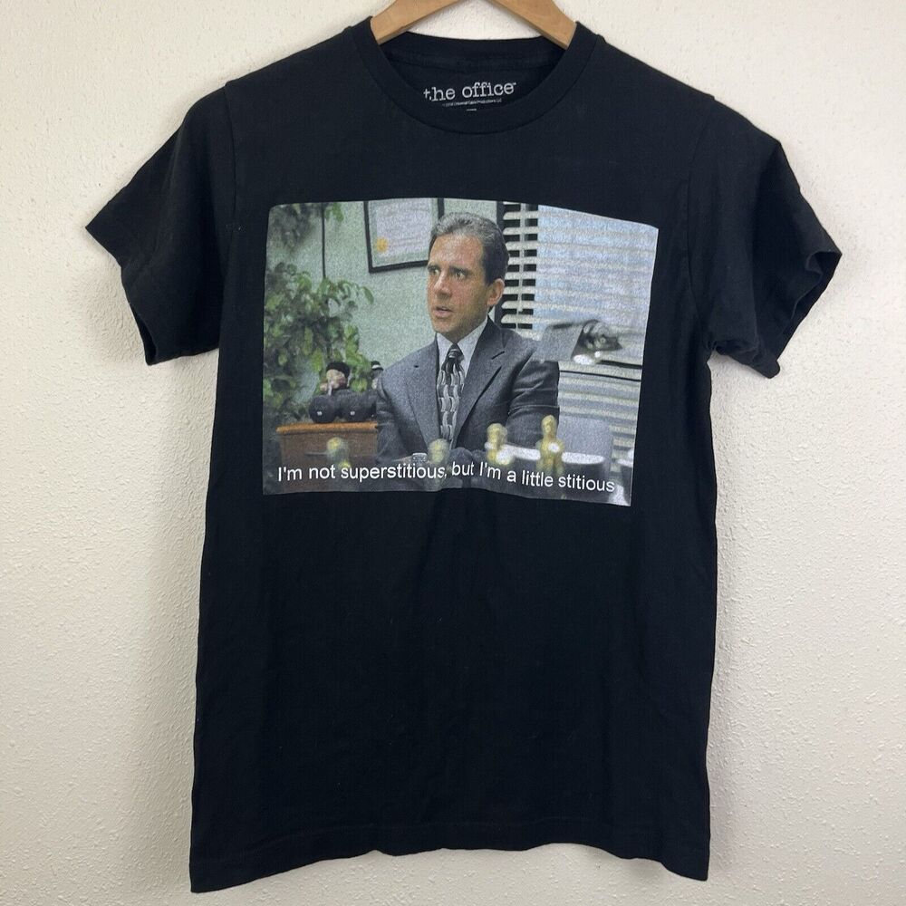 The Office Michael Scott I’m A Little Stitious Graphic Tee Mens S Small